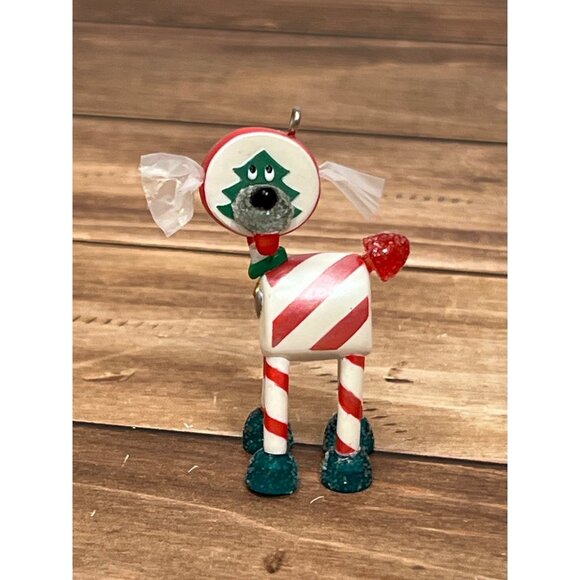 2007 HALLMARK KEEPSAKE ORNAMENT WD4095 PEPPERMINT PUP DOG CANDY CANE GUM DROP - Picture 1 of 7